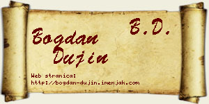 Bogdan Dujin vizit kartica